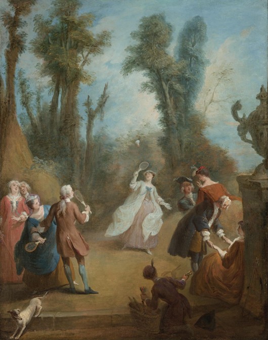 Elegant Figures Playing Shuttlecock in a Park van Pierre-Antoine Quillard