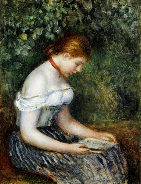 Die Lesende (Sitzendes junges Mädchen) van Pierre-Auguste Renoir