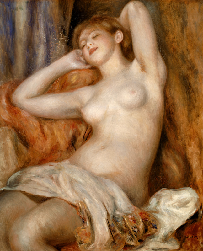Slapende naakte baadster -  Pierre-Auguste Renoir van Pierre-Auguste Renoir