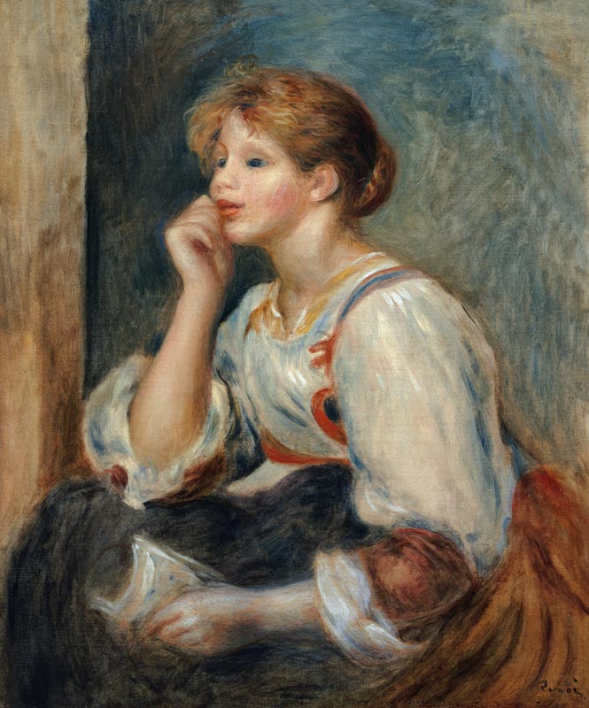Junges Mädchen mit Brief van Pierre-Auguste Renoir
