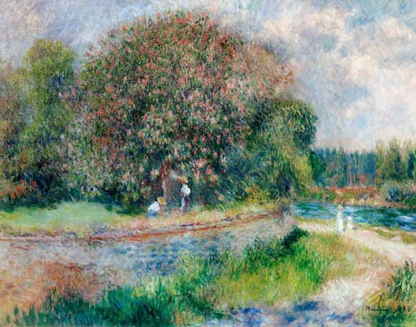 A.Renoir, Blühender Kastanienbaum van Pierre-Auguste Renoir