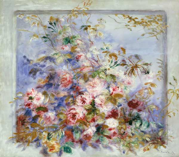 Roses in a Window van Pierre-Auguste Renoir