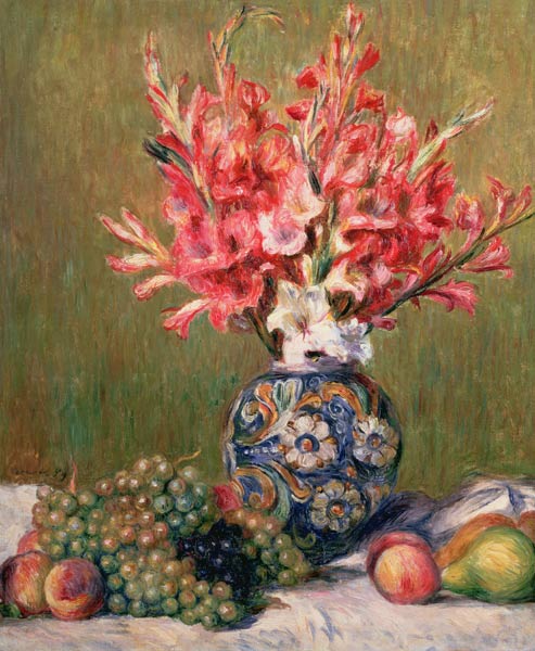 Still life of Fruits and Flowers van Pierre-Auguste Renoir