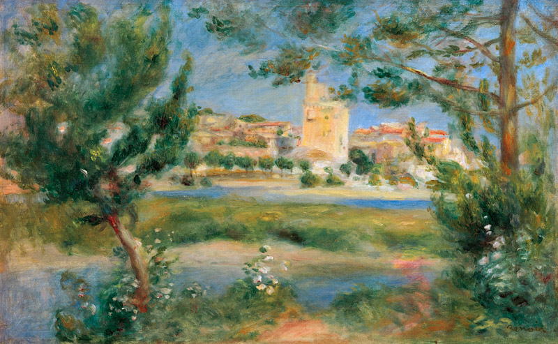Renoir / Villeneuve-les-Avignon / 1901 van Pierre-Auguste Renoir
