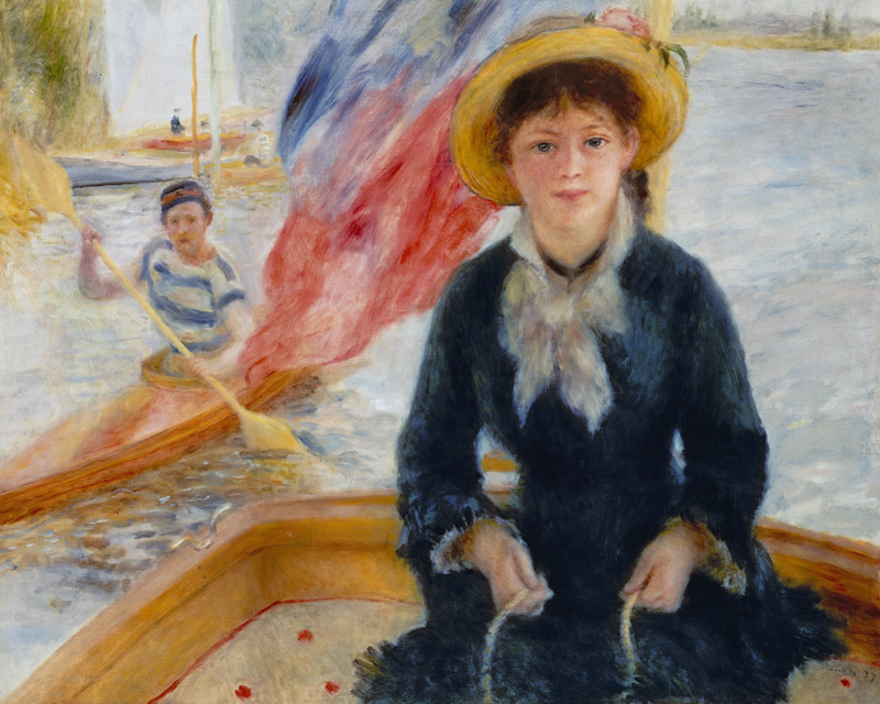 Woman in Boat with Canoeist van Pierre-Auguste Renoir
