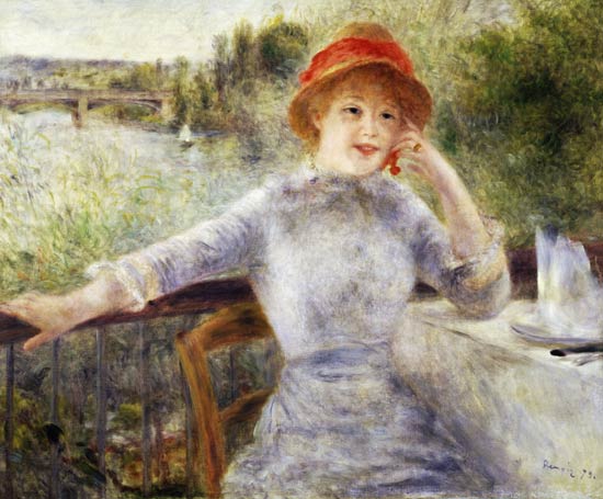 Alphonsine Fournaise (1845-1937) at The Grenouillere van Pierre-Auguste Renoir