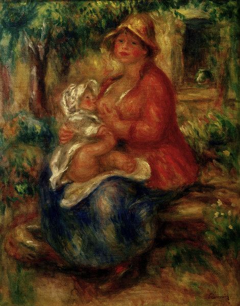 A.Renoir, Aline Charigot, stillend van Pierre-Auguste Renoir