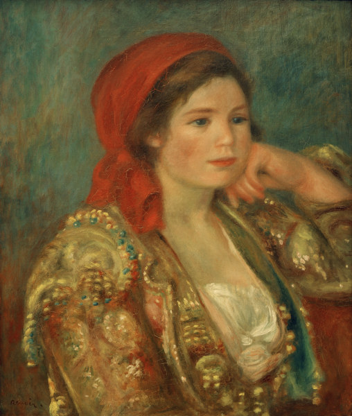 A.Renoir, Mädchen mit spanischer Jacke van Pierre-Auguste Renoir