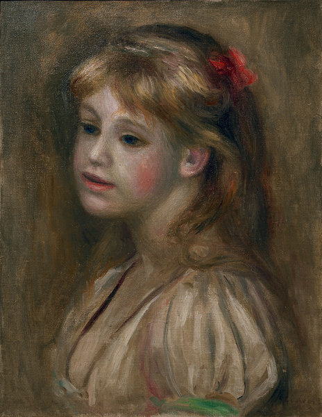 A.Renoir, Porträt eines Mädchens van Pierre-Auguste Renoir