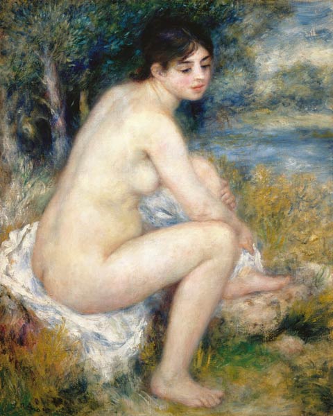 Badende, sich den Fuss abtrocknend. van Pierre-Auguste Renoir