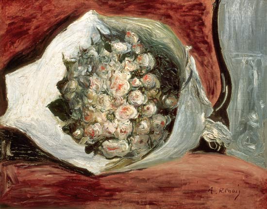 Bouquet in a Theatre Box van Pierre-Auguste Renoir