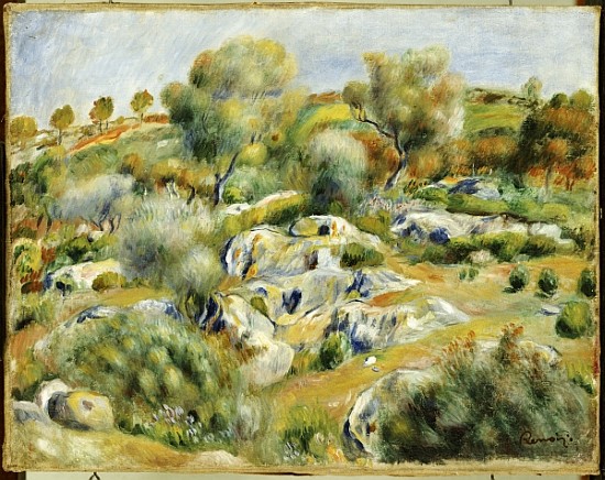 Brittany Landscape with Trees and Rocks van Pierre-Auguste Renoir