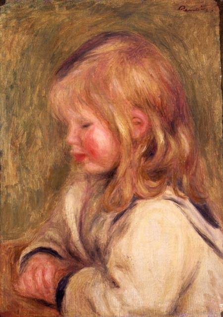 The Child in a White Shirt Reading van Pierre-Auguste Renoir