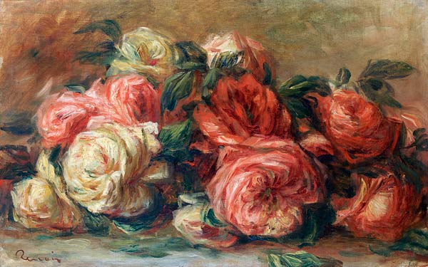 Verwelkte rozen van Pierre-Auguste Renoir