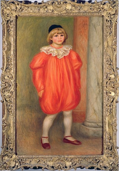 Claude Renoir in a clown costume van Pierre-Auguste Renoir