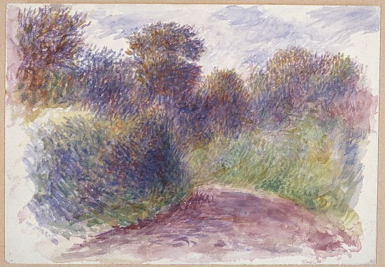 Country Lane (w/c on white wove paper) van Pierre-Auguste Renoir