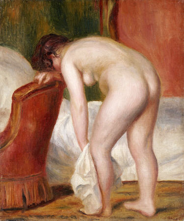 Female Nude Drying Herself van Pierre-Auguste Renoir
