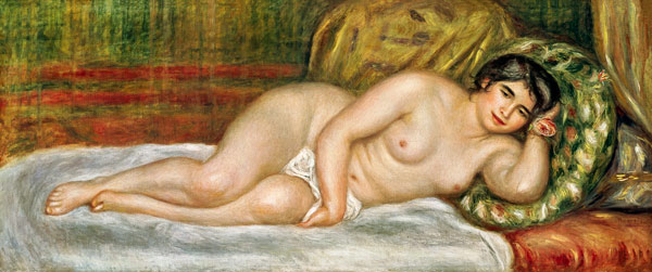 Female Nude Lying on a Bed van Pierre-Auguste Renoir