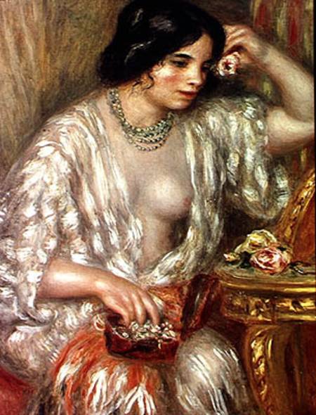 Gabrielle with Jewellery van Pierre-Auguste Renoir