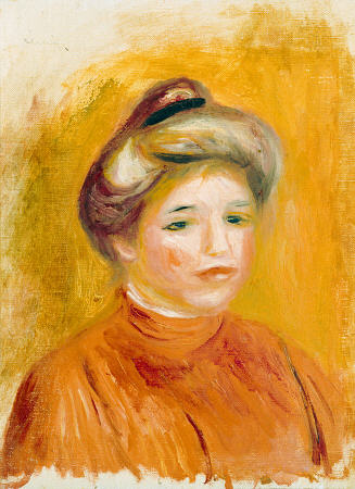 Head Of A Woman van Pierre-Auguste Renoir