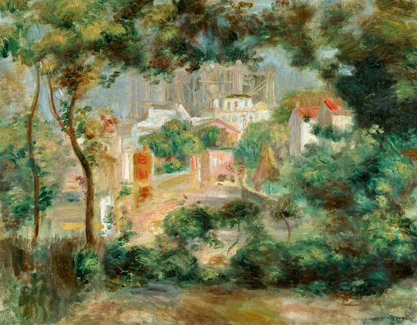 Landschaft mit Ansicht von Sacré-Coeur van Pierre-Auguste Renoir