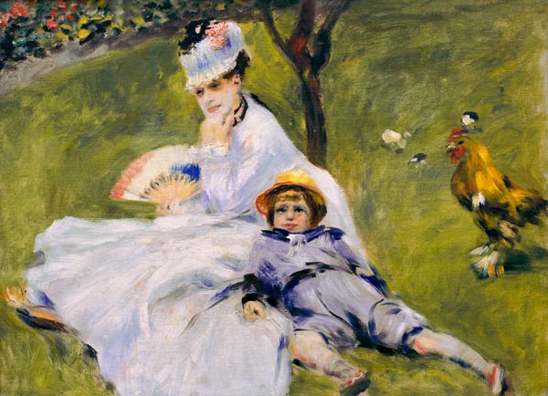 Renoir /Madame Monet with son Jean/ 1874 van Pierre-Auguste Renoir