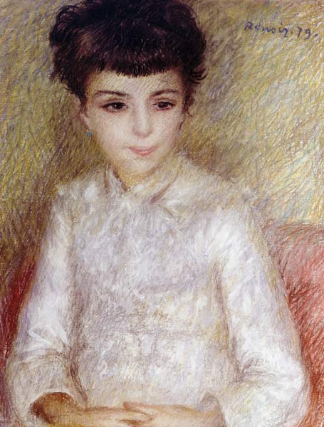 Bildnis eines Mädchens mit braunem Haar van Pierre-Auguste Renoir
