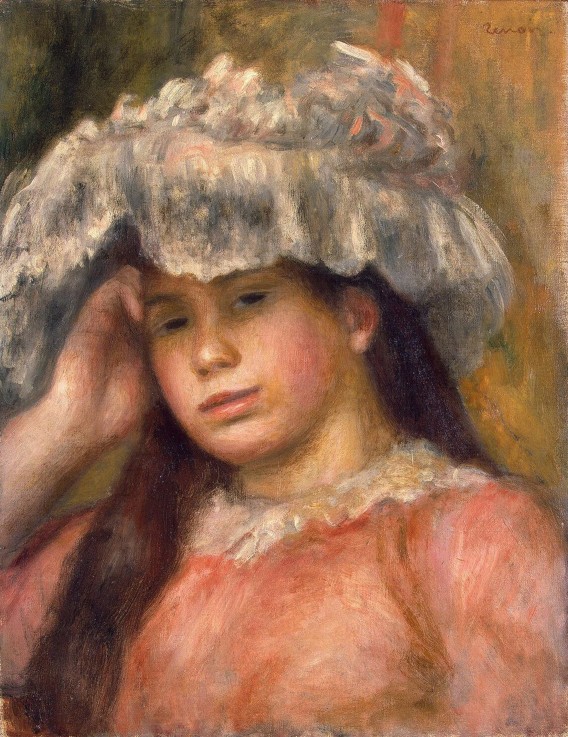 Young Girl in a Hat van Pierre-Auguste Renoir