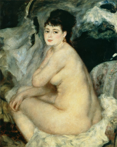 Nude, or Nude Seated on a Sofa van Pierre-Auguste Renoir