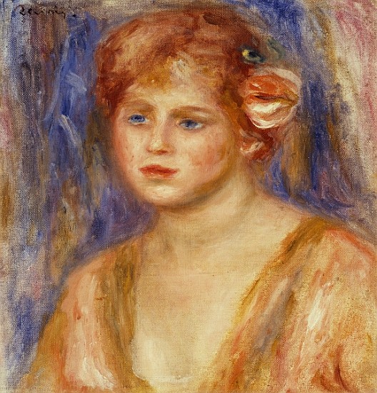 Portrait of a young girl van Pierre-Auguste Renoir