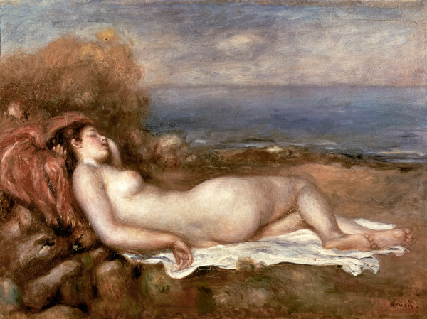 Renoir / Baigneuse chouchee au bord ... van Pierre-Auguste Renoir