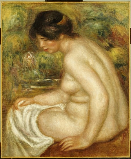 Side view of a seated bather (Gabrielle) van Pierre-Auguste Renoir