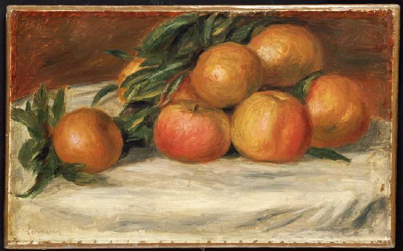 Stillleben mit Äpfeln und Orangen van Pierre-Auguste Renoir