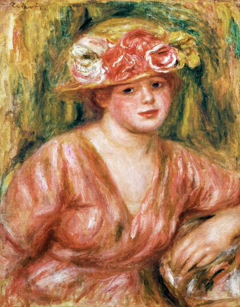 The Rose Hat or Portrait of Lady Hessling van Pierre-Auguste Renoir