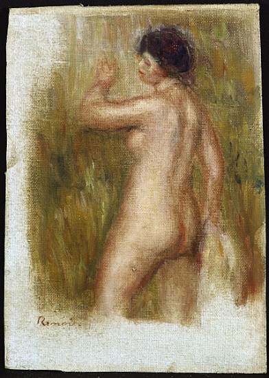 The Bather (oil on canvas laid down on panel) van Pierre-Auguste Renoir