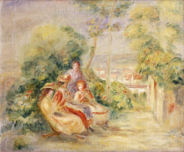 Mädchen im Garten (Wahrscheinlich im Garten von Chateau des Brouillards, wo Renoir von 1893-95 ein A
