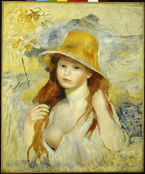 Young Girl with a Straw Hat
