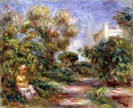 Woman in a Landscape van Pierre-Auguste Renoir