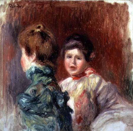 Two Women's Heads van Pierre-Auguste Renoir