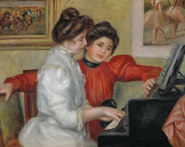 Yvonne and Christine Lerolle at the piano van Pierre-Auguste Renoir
