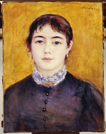 Young Woman in Blue van Pierre-Auguste Renoir