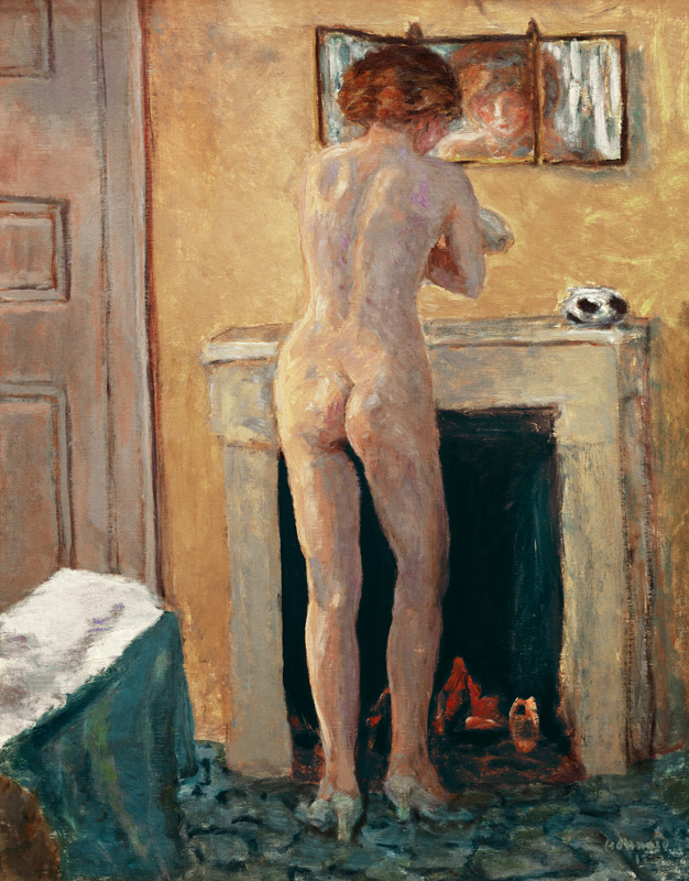 Nude before Fire-place, Back View van Pierre Bonnard