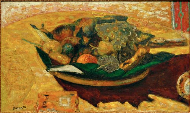Coupe de fruits sur une table van Pierre Bonnard