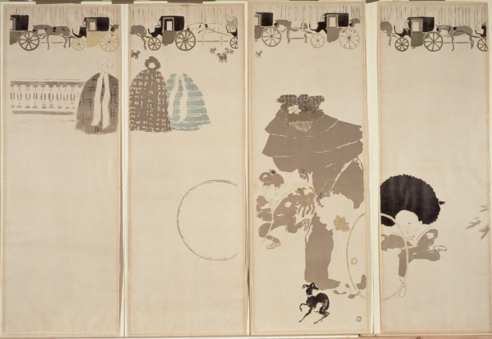 The Folding Screen - 4 panels van Pierre Bonnard