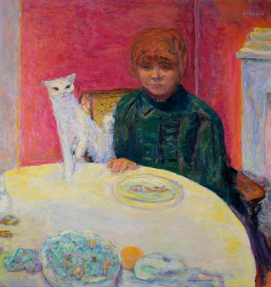 Woman with a Cat van Pierre Bonnard