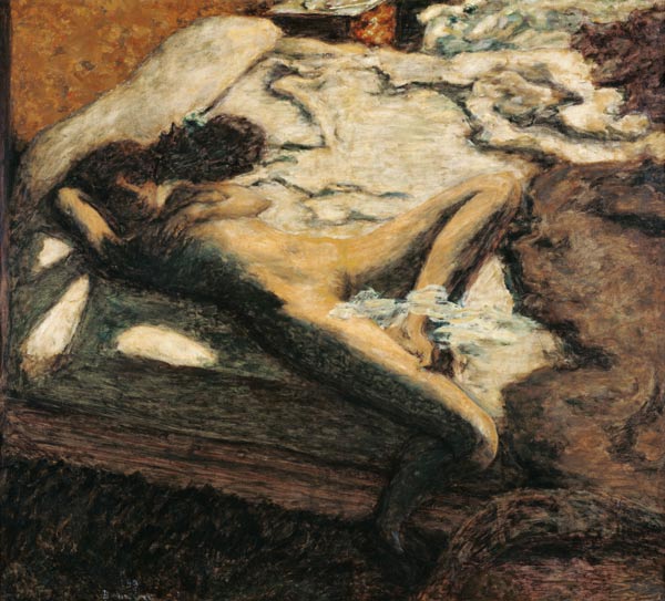 Femme assoupie su un lit, ou L'indolente van Pierre Bonnard