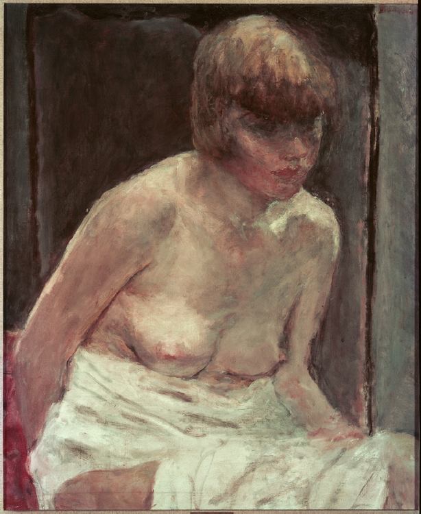 Torse de jeune femme au peignoir blanc van Pierre Bonnard