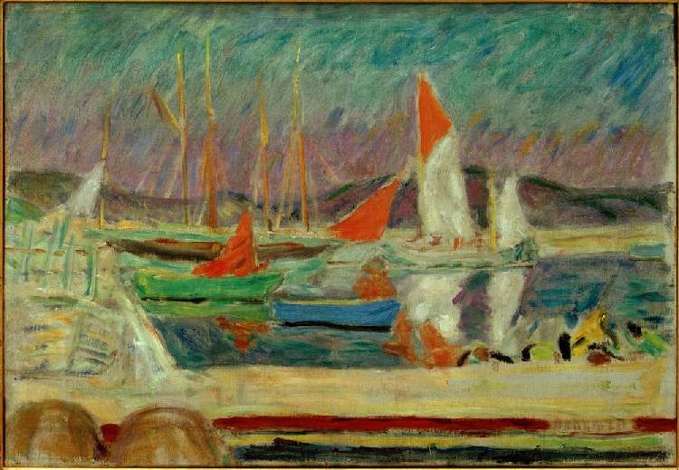 Voiliers dans le port de Saint-Tropez van Pierre Bonnard