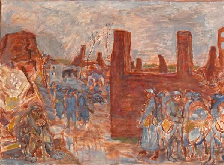 Zerstörtes Dorf an der Somme van Pierre Bonnard