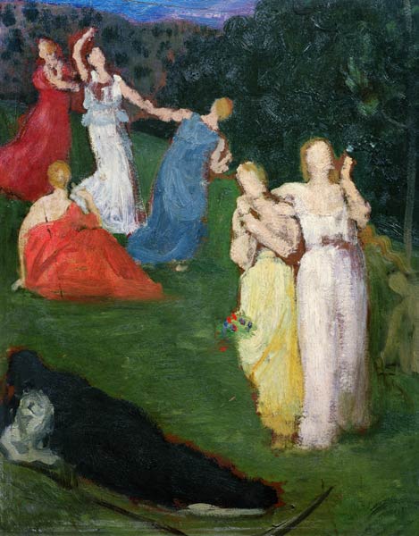 Death and the Maidens (oil on millboard) van Pierre-Cécile Puvis de Chavannes
